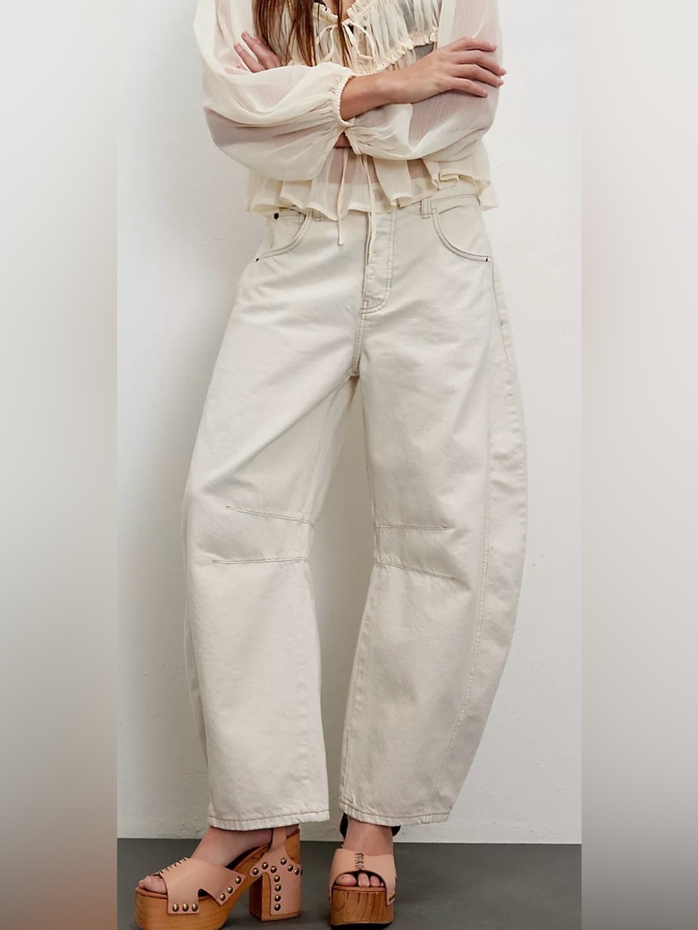 We The Free Wide-Leg Jeans in milk